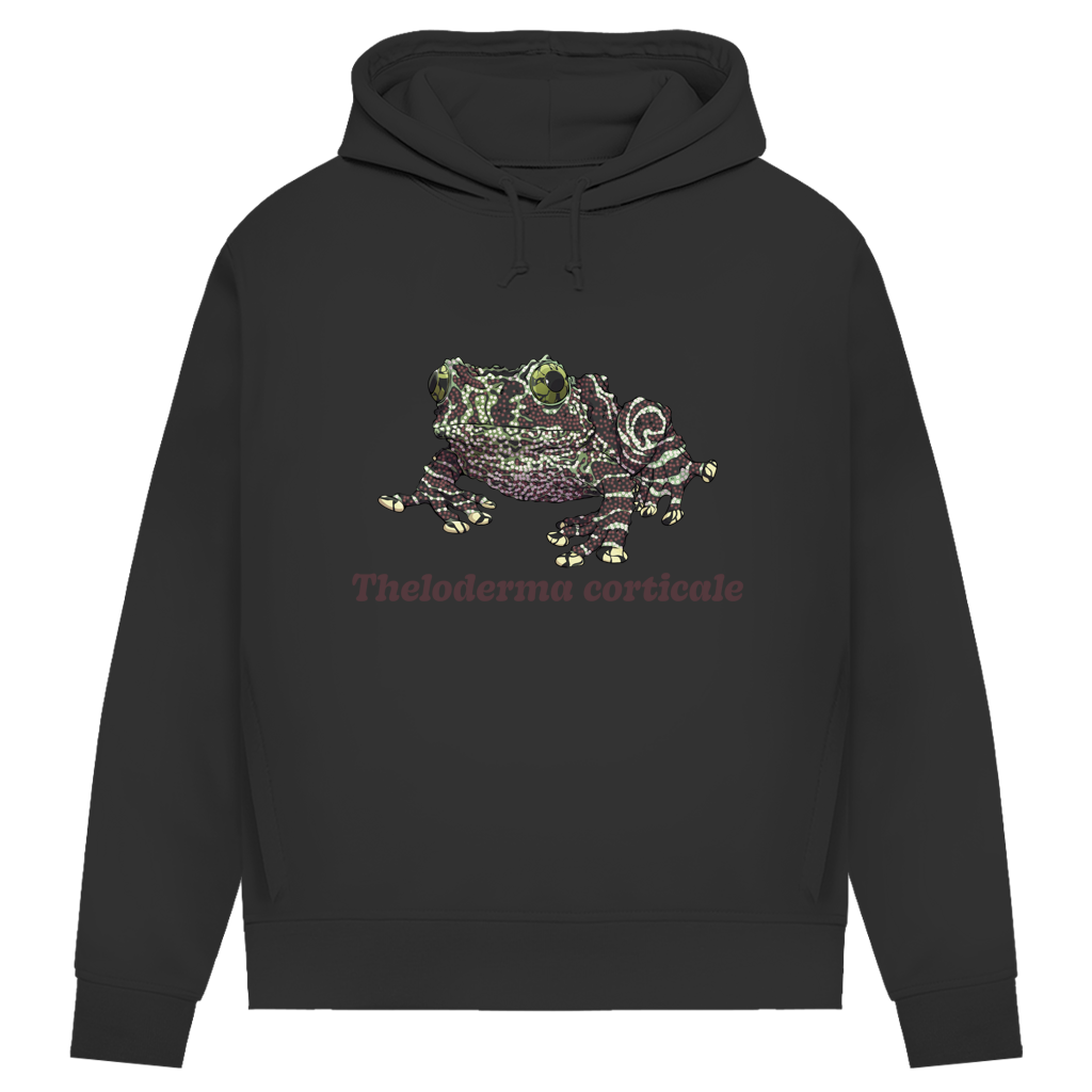 Damen Bio Hoodie mit Seitentaschen | Vietnamesische Moosfrosch  Moosy Frog Theloderma corticale