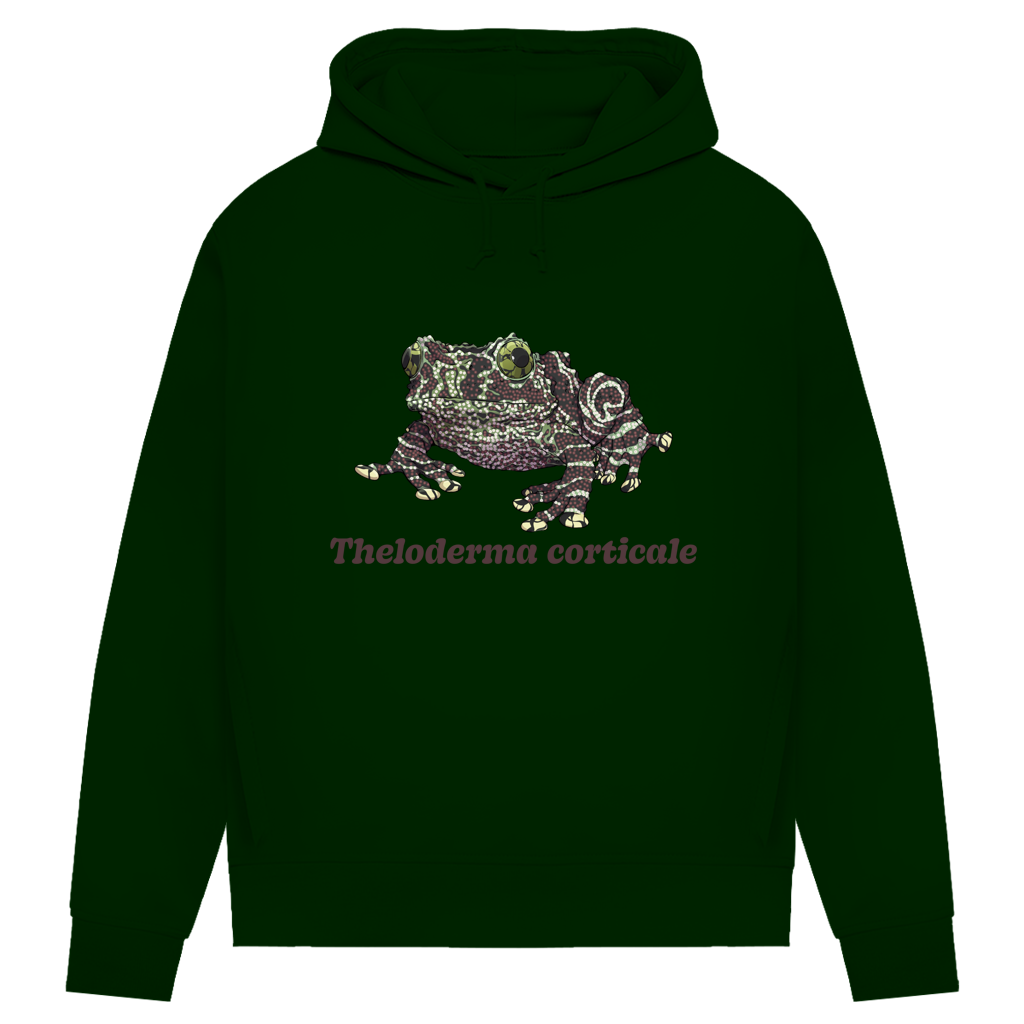 Damen Bio Hoodie mit Seitentaschen | Vietnamesische Moosfrosch  Moosy Frog Theloderma corticale