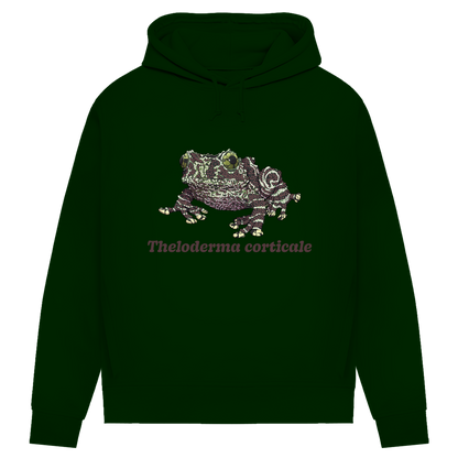 Damen Bio Hoodie mit Seitentaschen | Vietnamesische Moosfrosch  Moosy Frog Theloderma corticale