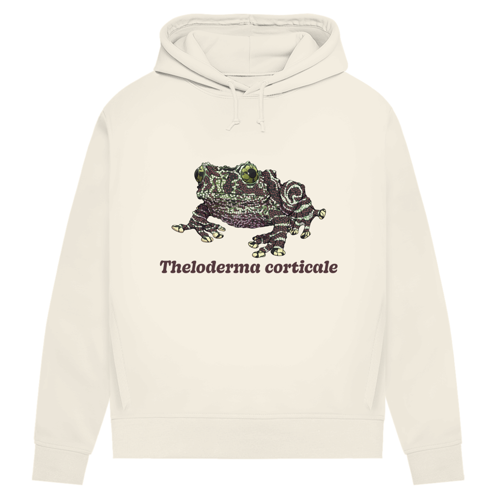 Damen Bio Hoodie mit Seitentaschen | Vietnamesische Moosfrosch  Moosy Frog Theloderma corticale