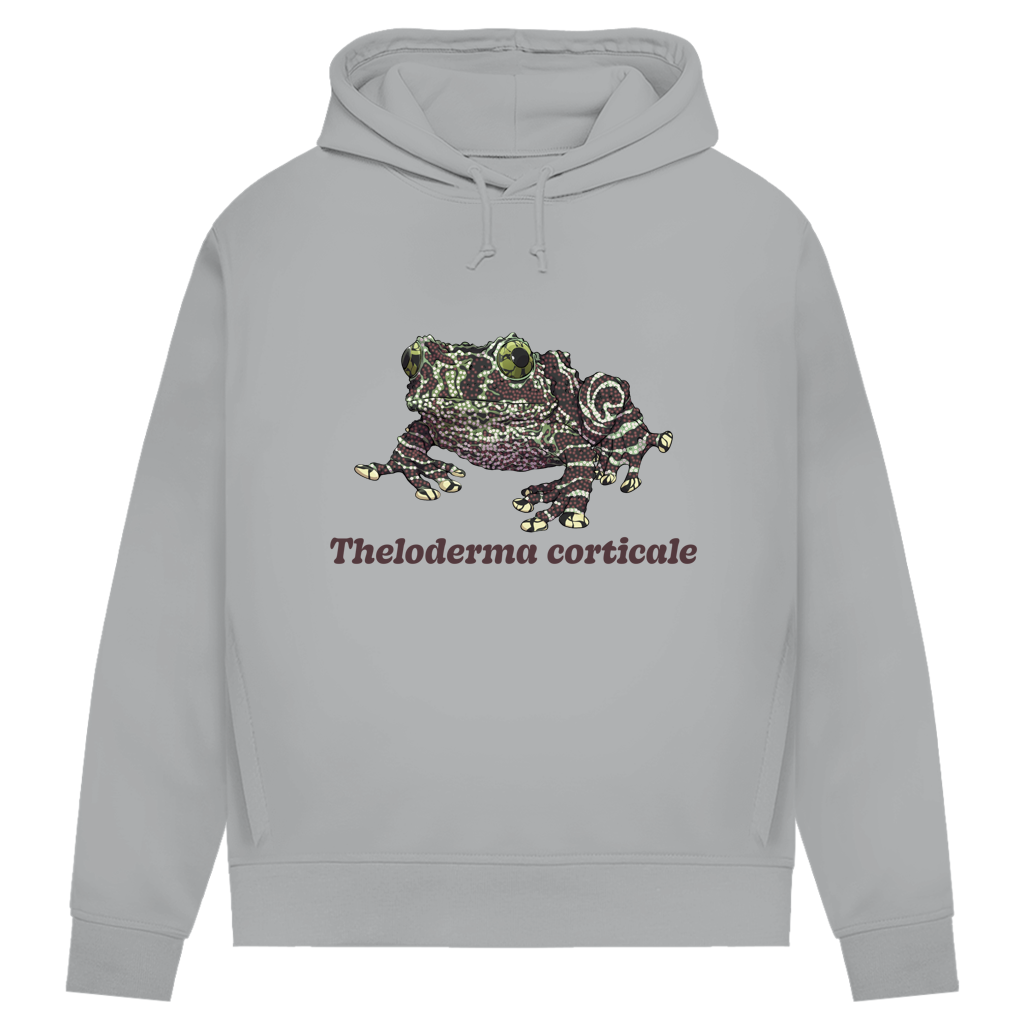 Damen Bio Hoodie mit Seitentaschen | Vietnamesische Moosfrosch  Moosy Frog Theloderma corticale