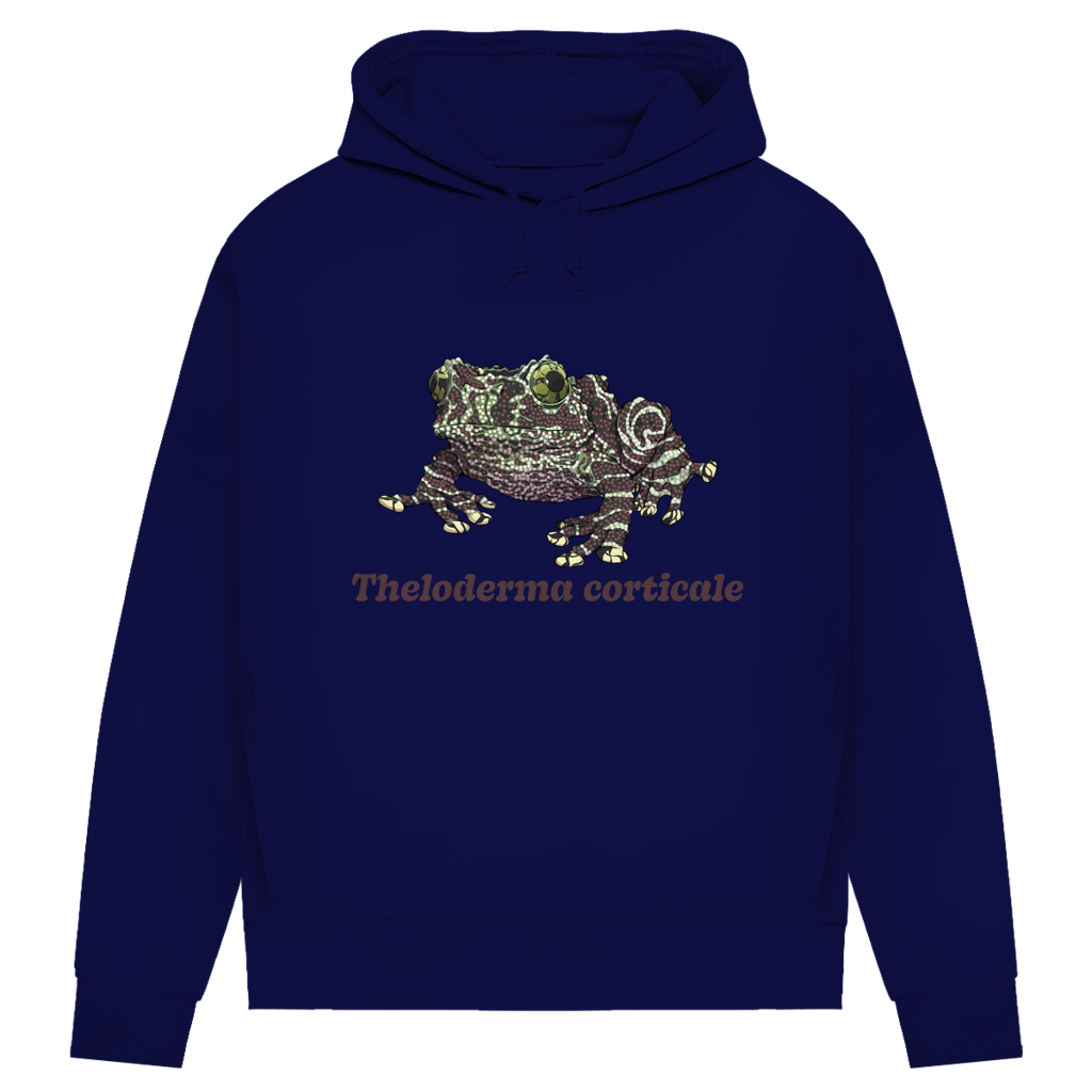 Damen Bio Hoodie mit Seitentaschen | Vietnamesische Moosfrosch  Moosy Frog Theloderma corticale
