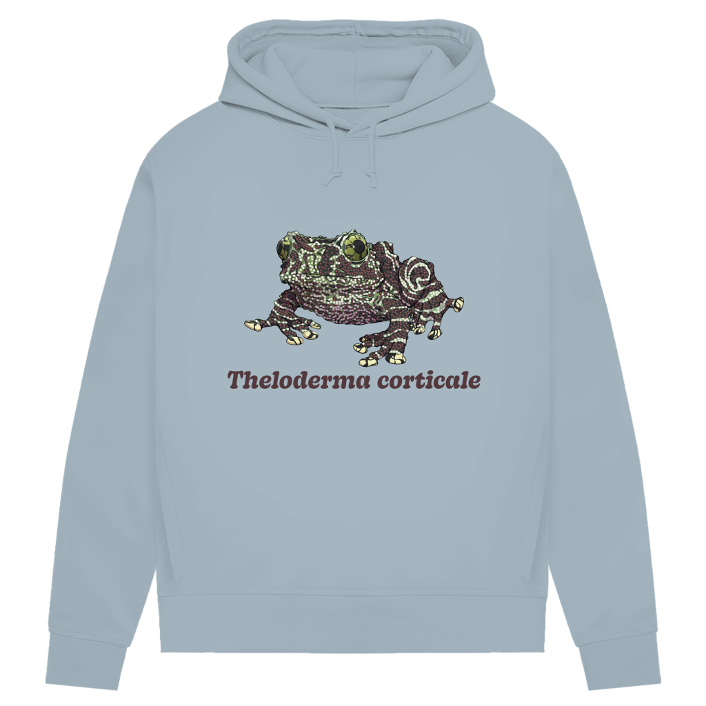 Damen Bio Hoodie mit Seitentaschen | Vietnamesische Moosfrosch  Moosy Frog Theloderma corticale
