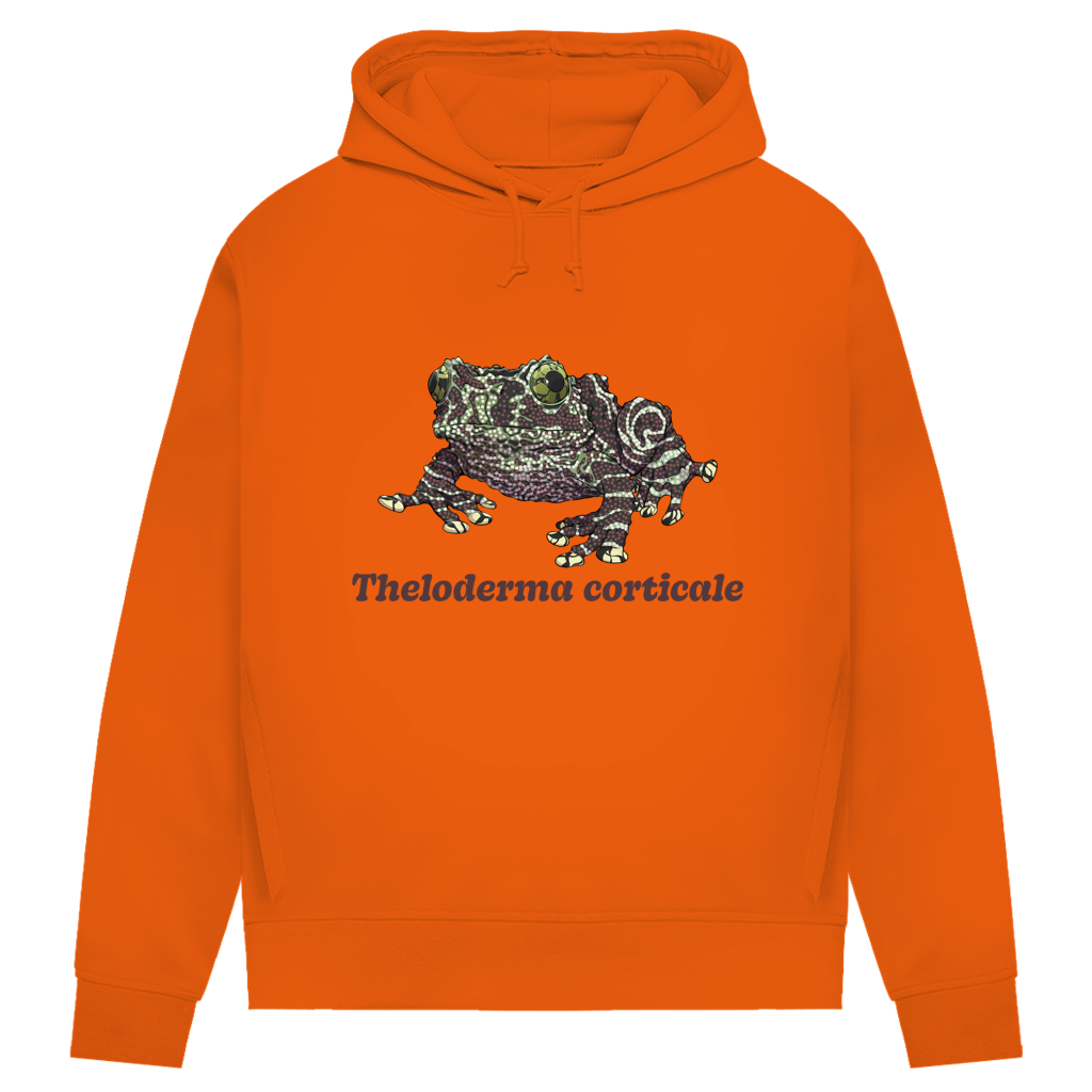 Damen Bio Hoodie mit Seitentaschen | Vietnamesische Moosfrosch  Moosy Frog Theloderma corticale