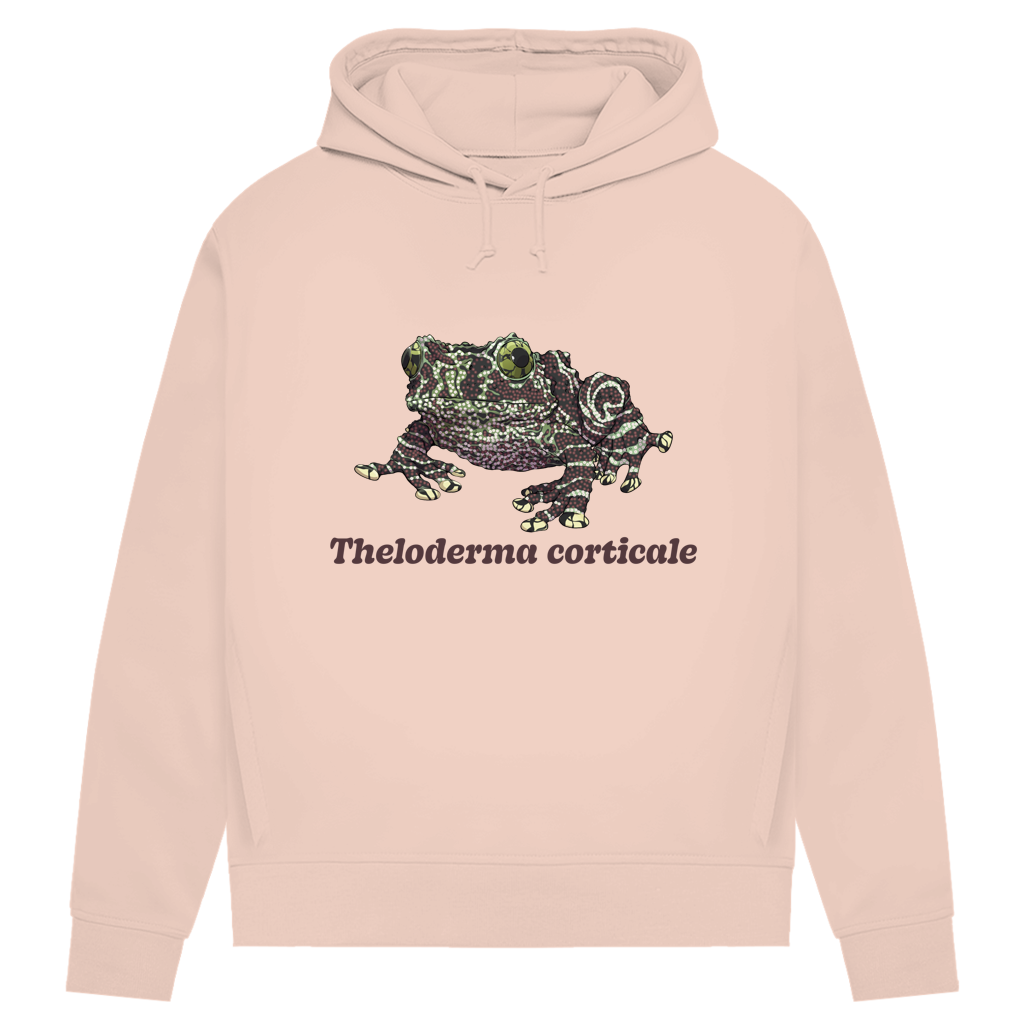 Damen Bio Hoodie mit Seitentaschen | Vietnamesische Moosfrosch  Moosy Frog Theloderma corticale