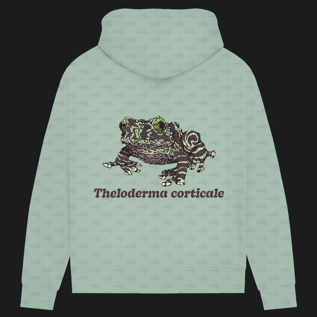 Damen Bio Hoodie mit Seitentaschen | Vietnamesische Moosfrosch  Moosy Frog Theloderma corticale