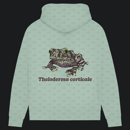 Damen Bio Hoodie mit Seitentaschen | Vietnamesische Moosfrosch  Moosy Frog Theloderma corticale