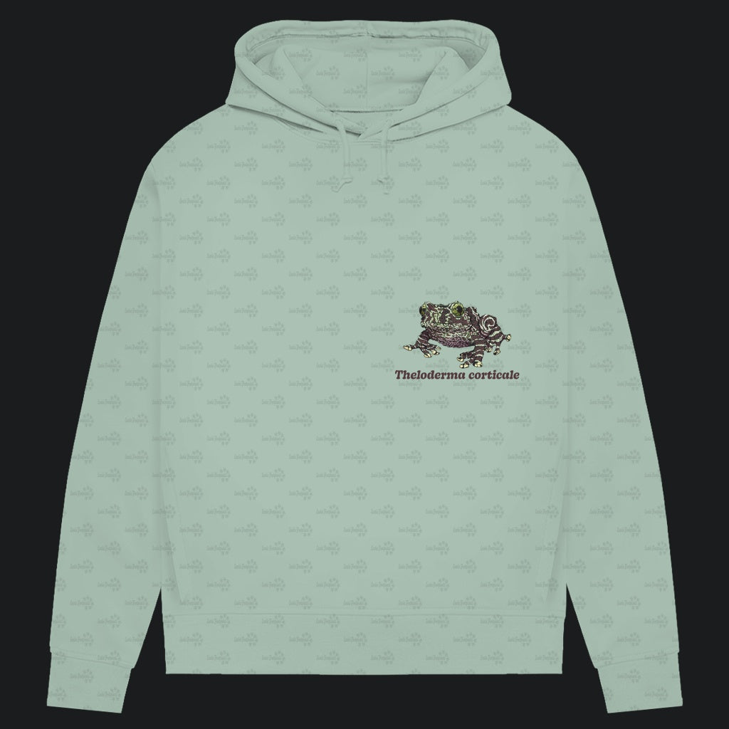 Damen Bio Hoodie mit Seitentaschen | Vietnamesische Moosfrosch  Moosy Frog Theloderma corticale