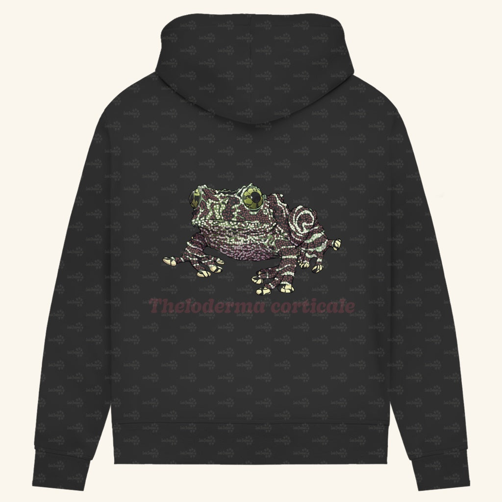 Damen Bio Hoodie mit Seitentaschen | Vietnamesische Moosfrosch  Moosy Frog Theloderma corticale