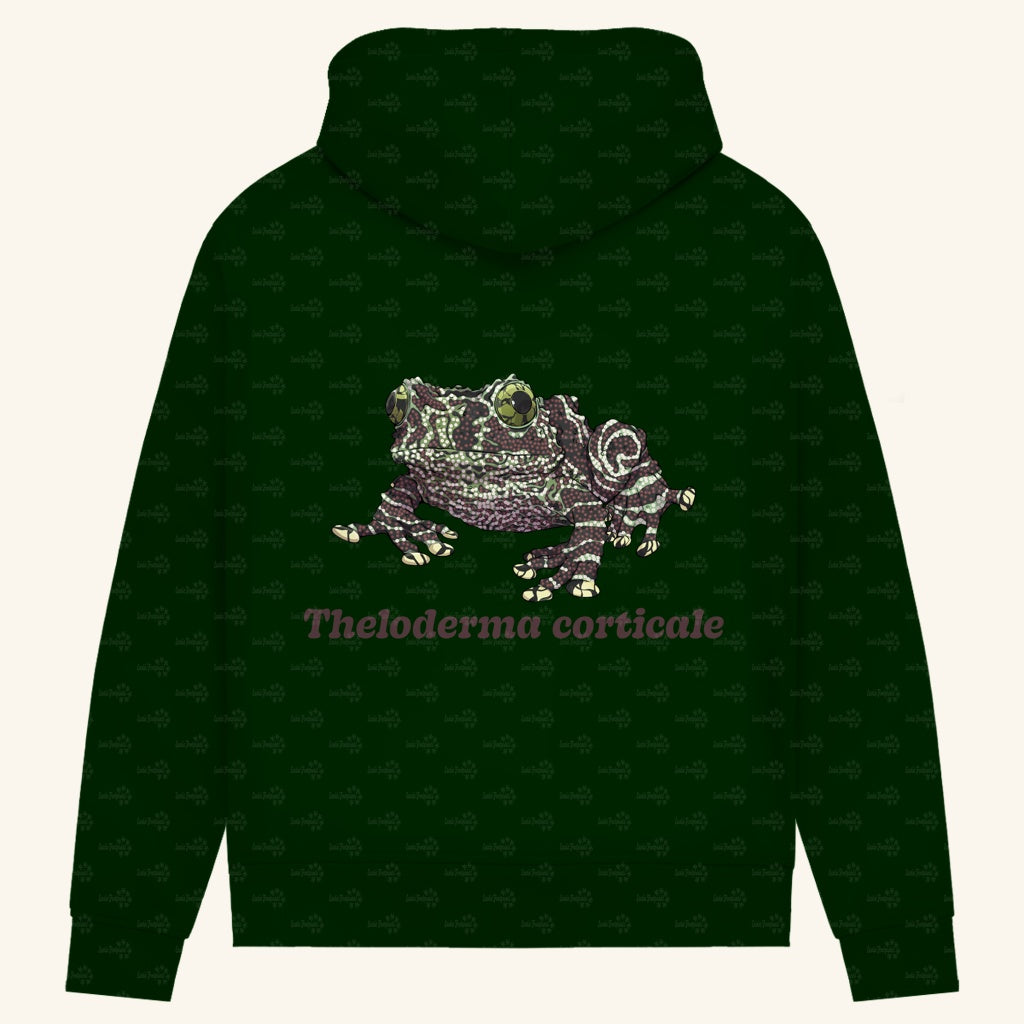 Damen Bio Hoodie mit Seitentaschen | Vietnamesische Moosfrosch  Moosy Frog Theloderma corticale