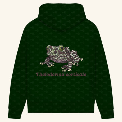 Damen Bio Hoodie mit Seitentaschen | Vietnamesische Moosfrosch  Moosy Frog Theloderma corticale