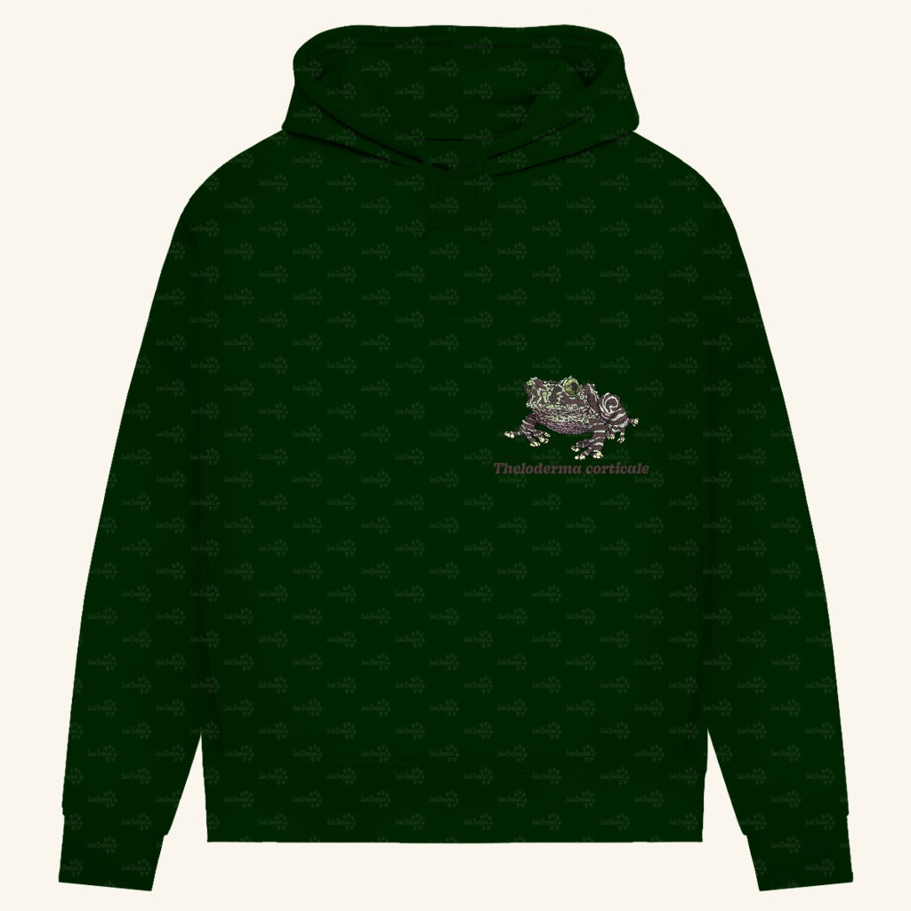 Damen Bio Hoodie mit Seitentaschen | Vietnamesische Moosfrosch  Moosy Frog Theloderma corticale