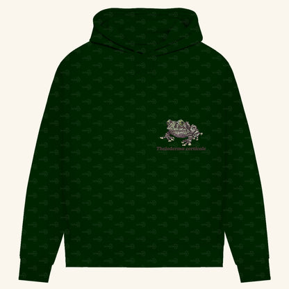 Damen Bio Hoodie mit Seitentaschen | Vietnamesische Moosfrosch  Moosy Frog Theloderma corticale