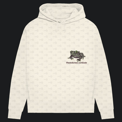 Damen Bio Hoodie mit Seitentaschen | Vietnamesische Moosfrosch  Moosy Frog Theloderma corticale