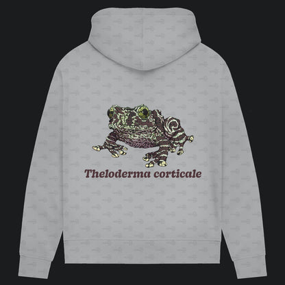 Damen Bio Hoodie mit Seitentaschen | Vietnamesische Moosfrosch  Moosy Frog Theloderma corticale
