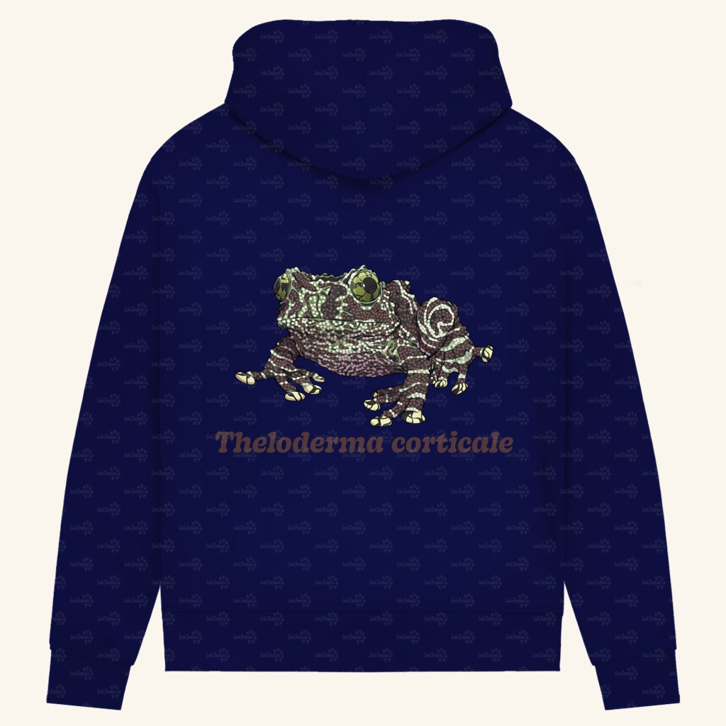 Damen Bio Hoodie mit Seitentaschen | Vietnamesische Moosfrosch  Moosy Frog Theloderma corticale