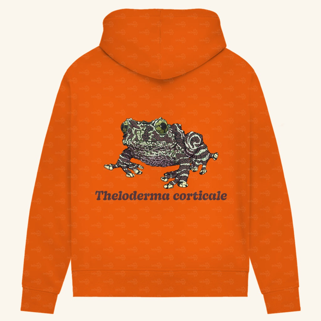 Damen Bio Hoodie mit Seitentaschen | Vietnamesische Moosfrosch  Moosy Frog Theloderma corticale