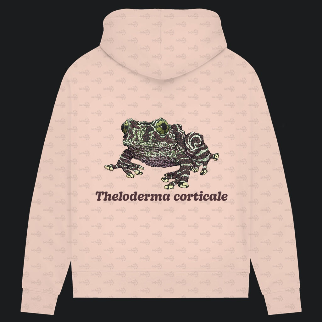 Damen Bio Hoodie mit Seitentaschen | Vietnamesische Moosfrosch  Moosy Frog Theloderma corticale
