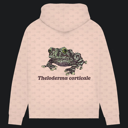 Damen Bio Hoodie mit Seitentaschen | Vietnamesische Moosfrosch  Moosy Frog Theloderma corticale