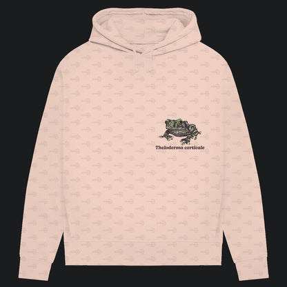 Damen Bio Hoodie mit Seitentaschen | Vietnamesische Moosfrosch  Moosy Frog Theloderma corticale