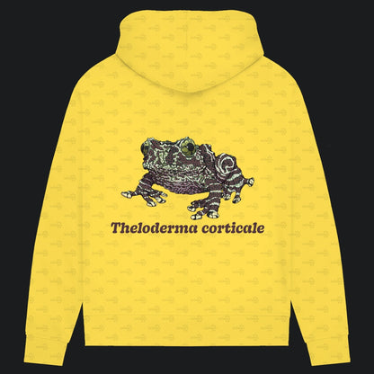 Damen Bio Hoodie mit Seitentaschen | Vietnamesische Moosfrosch  Moosy Frog Theloderma corticale