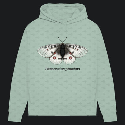 Damen Bio Hoodie mit Seitentaschen | Alpenapollo Parnassius phoebus