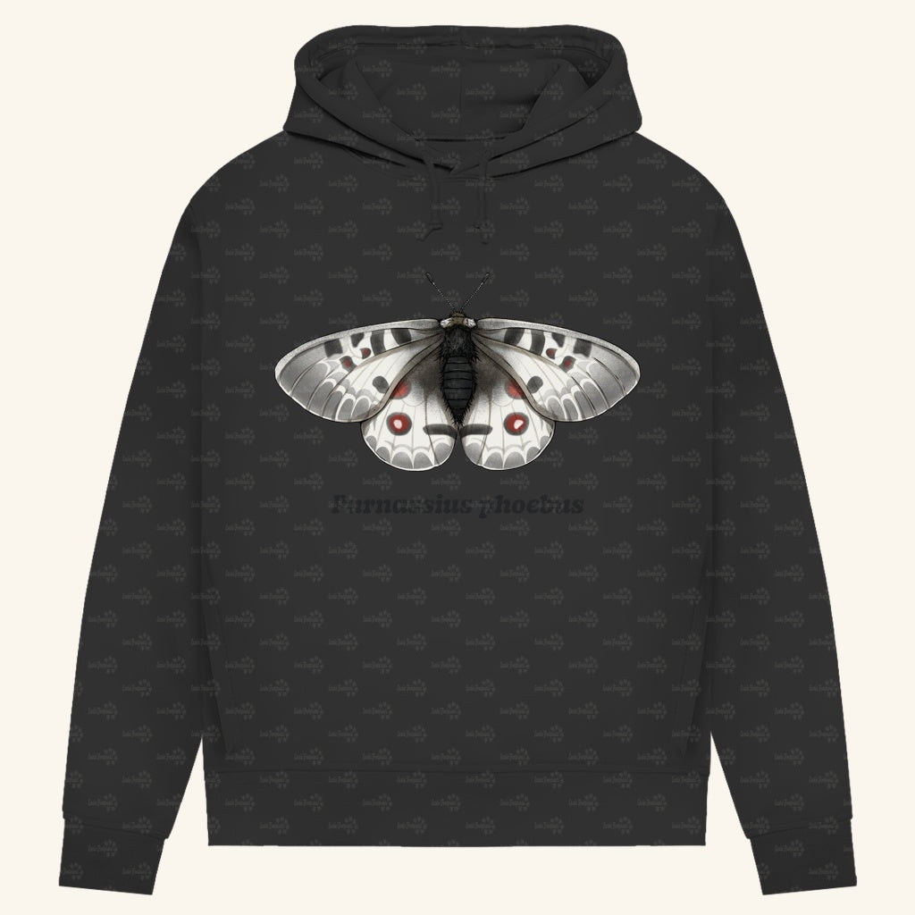 Damen Bio Hoodie mit Seitentaschen | Alpenapollo Parnassius phoebus