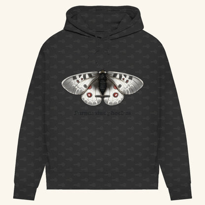 Damen Bio Hoodie mit Seitentaschen | Alpenapollo Parnassius phoebus
