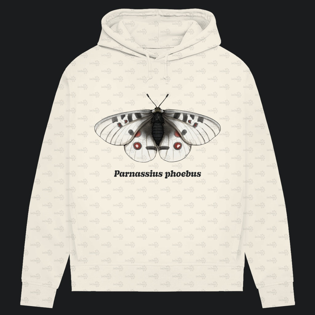 Damen Bio Hoodie mit Seitentaschen | Alpenapollo Parnassius phoebus