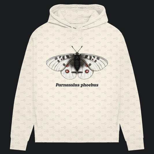 Damen Bio Hoodie mit Seitentaschen | Alpenapollo Parnassius phoebus