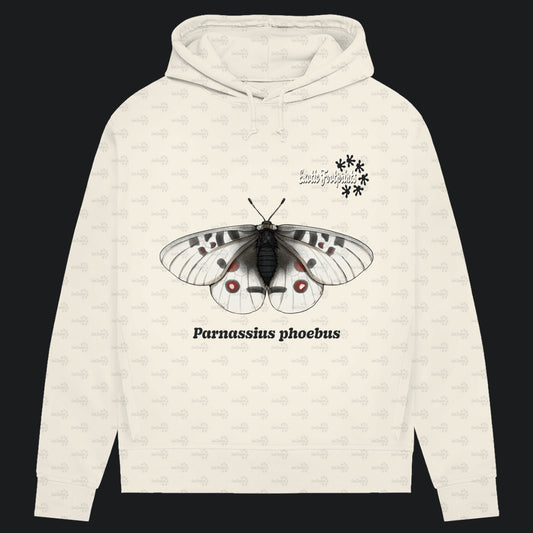Damen Bio Hoodie mit Seitentaschen | Alpenapollo Parnassius phoebus