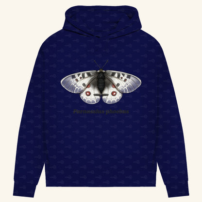 Damen Bio Hoodie mit Seitentaschen | Alpenapollo Parnassius phoebus