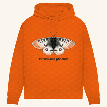 Damen Bio Hoodie mit Seitentaschen | Alpenapollo Parnassius phoebus