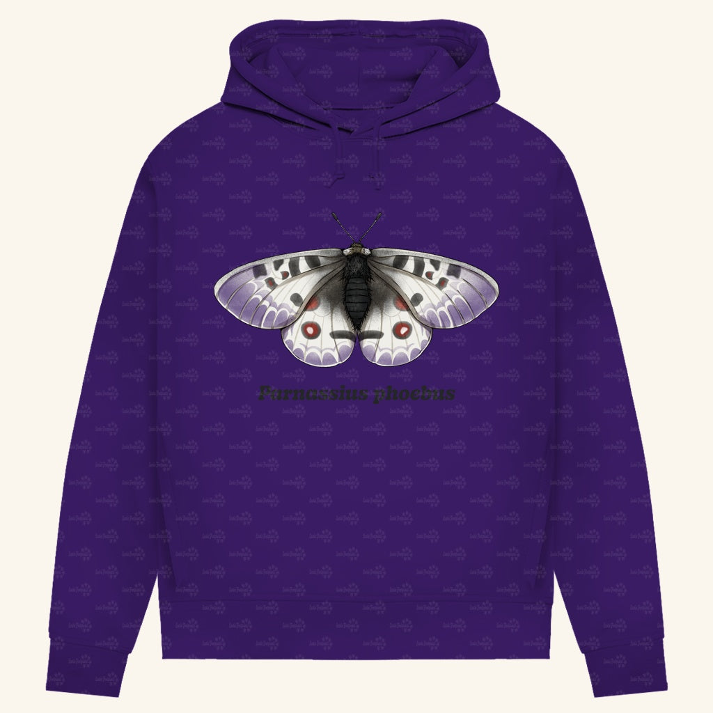 Damen Bio Hoodie mit Seitentaschen | Alpenapollo Parnassius phoebus