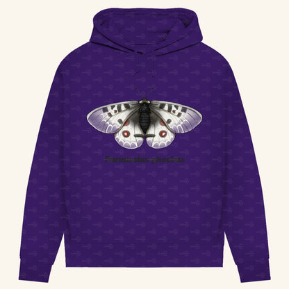 Damen Bio Hoodie mit Seitentaschen | Alpenapollo Parnassius phoebus