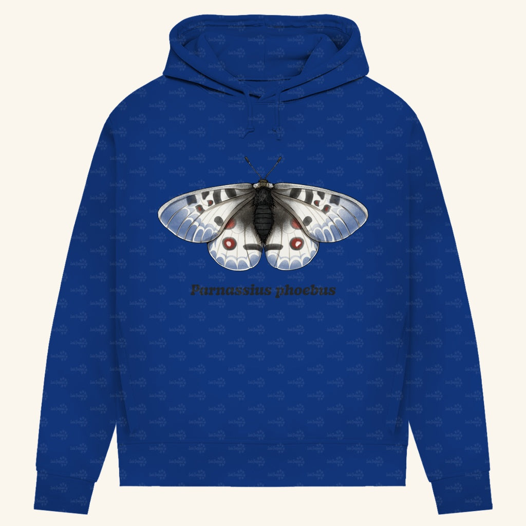 Damen Bio Hoodie mit Seitentaschen | Alpenapollo Parnassius phoebus