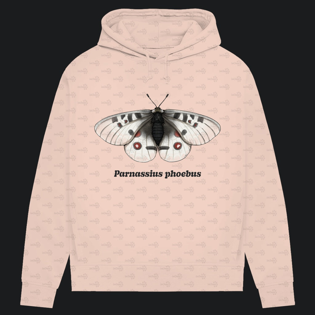 Damen Bio Hoodie mit Seitentaschen | Alpenapollo Parnassius phoebus