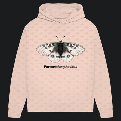 Damen Bio Hoodie mit Seitentaschen | Alpenapollo Parnassius phoebus