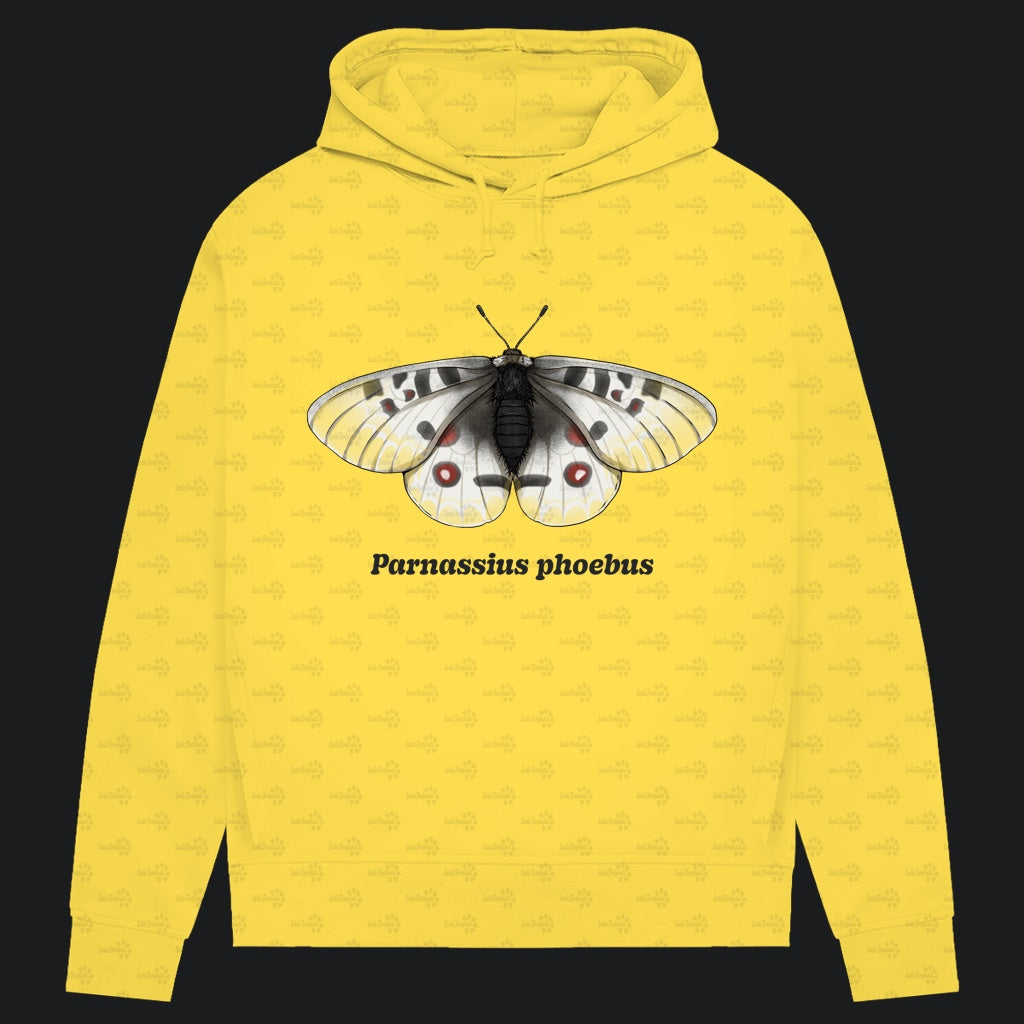 Damen Bio Hoodie mit Seitentaschen | Alpenapollo Parnassius phoebus