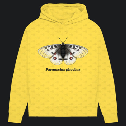 Damen Bio Hoodie mit Seitentaschen | Alpenapollo Parnassius phoebus