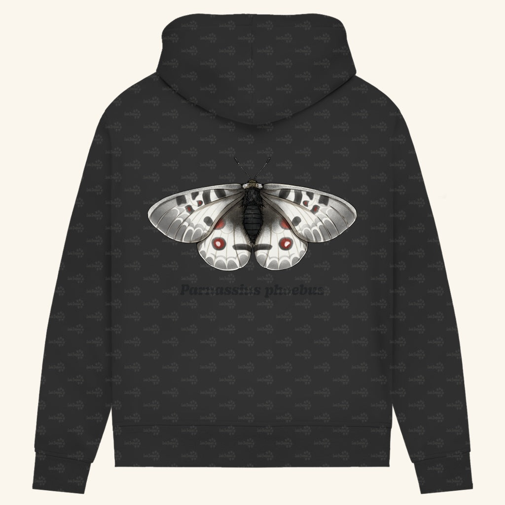 Damen Bio Hoodie mit Seitentaschen | Alpenapollo Parnassius phoebus