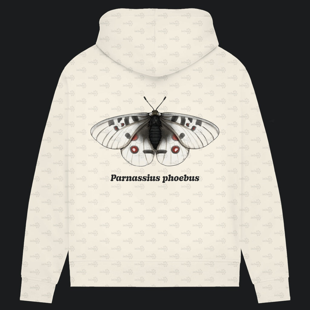 Damen Bio Hoodie mit Seitentaschen | Alpenapollo Parnassius phoebus