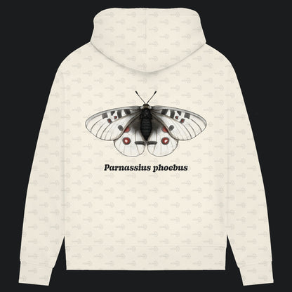 Damen Bio Hoodie mit Seitentaschen | Alpenapollo Parnassius phoebus
