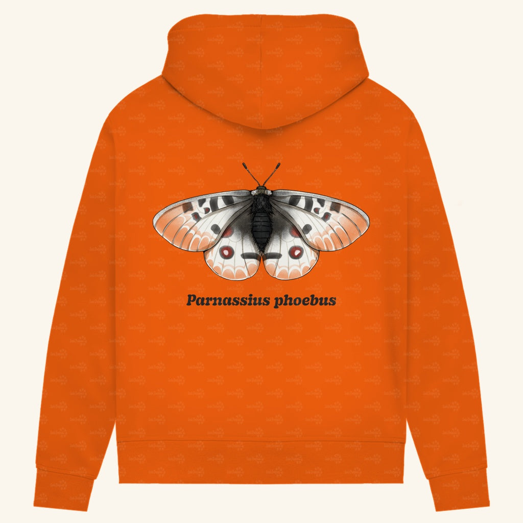 Damen Bio Hoodie mit Seitentaschen | Alpenapollo Parnassius phoebus