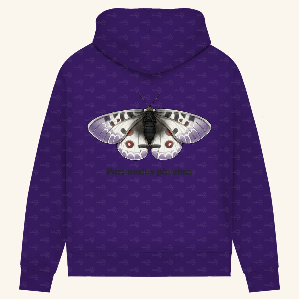 Damen Bio Hoodie mit Seitentaschen | Alpenapollo Parnassius phoebus