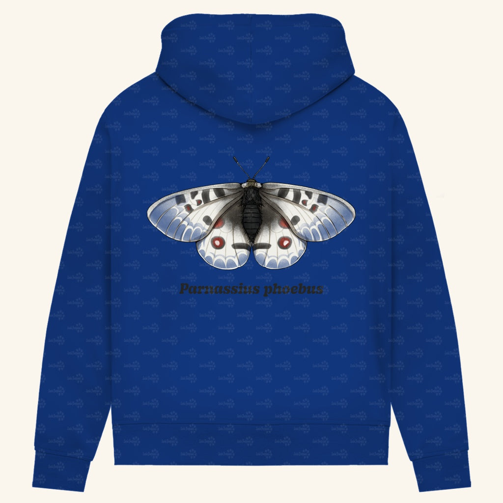 Damen Bio Hoodie mit Seitentaschen | Alpenapollo Parnassius phoebus