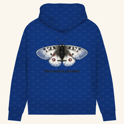 Damen Bio Hoodie mit Seitentaschen | Alpenapollo Parnassius phoebus