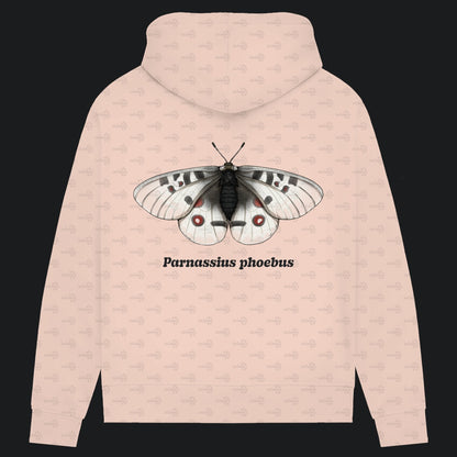 Damen Bio Hoodie mit Seitentaschen | Alpenapollo Parnassius phoebus