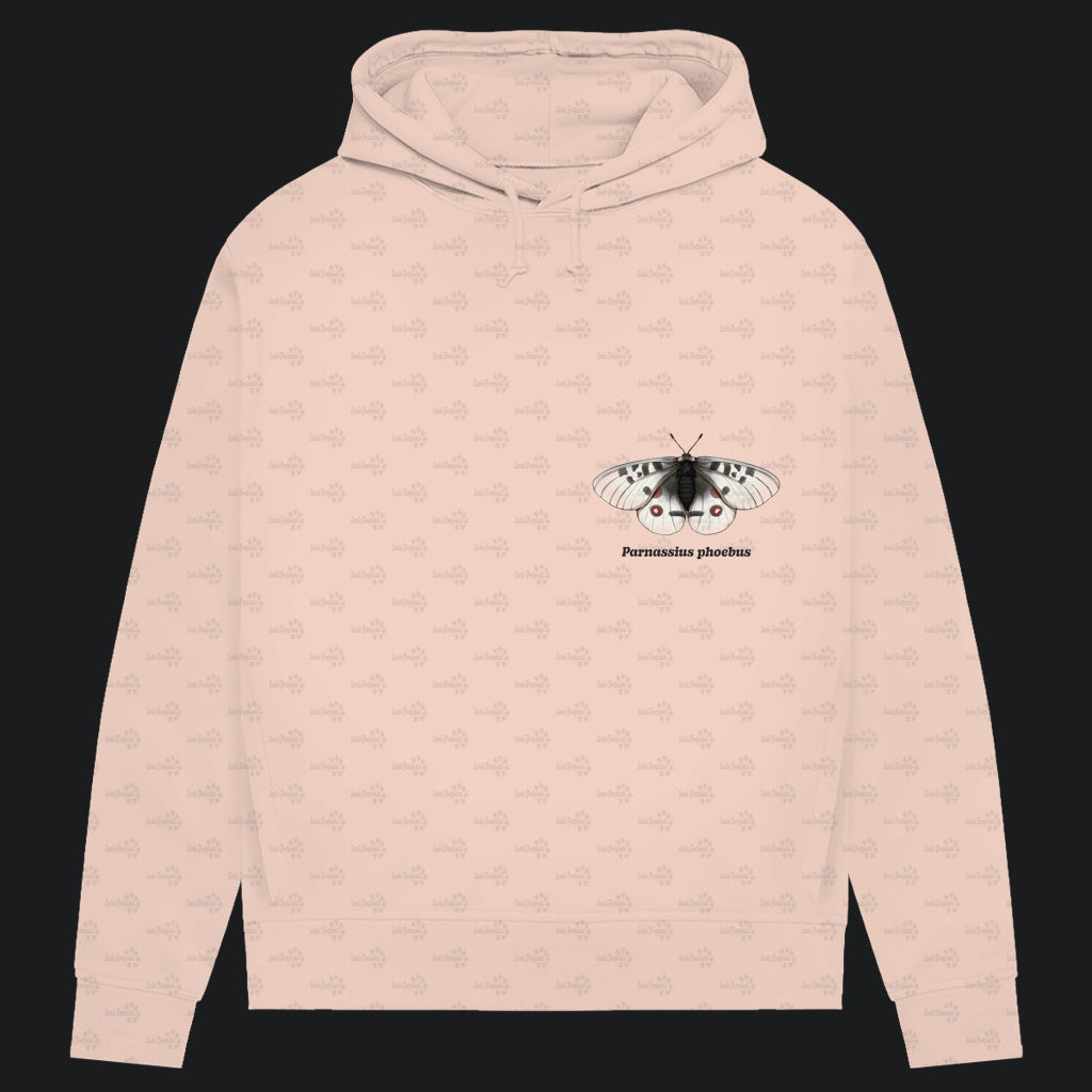 Damen Bio Hoodie mit Seitentaschen | Alpenapollo Parnassius phoebus