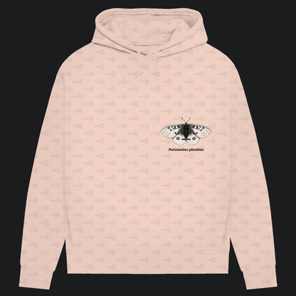 Damen Bio Hoodie mit Seitentaschen | Alpenapollo Parnassius phoebus